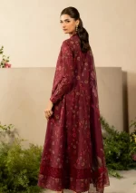 iznik, eid festive lawn 25’ , 3 PIECE SUIT , unstitched, lawn , maroon color , Efl-10, back