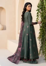 iznik, eid festive lawn 25’ , 3 PIECE SUIT , unstitched, lawn , dark green color , Efl-11, back