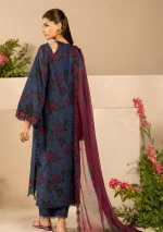 iznik, eid festive lawn 25’ , 3 PIECE SUIT , unstitched, lawn , blue color , Efl-12, back