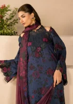 iznik, eid festive lawn 25’ , 3 PIECE SUIT , unstitched, lawn , blue color , Efl-12, shirt dupatta
