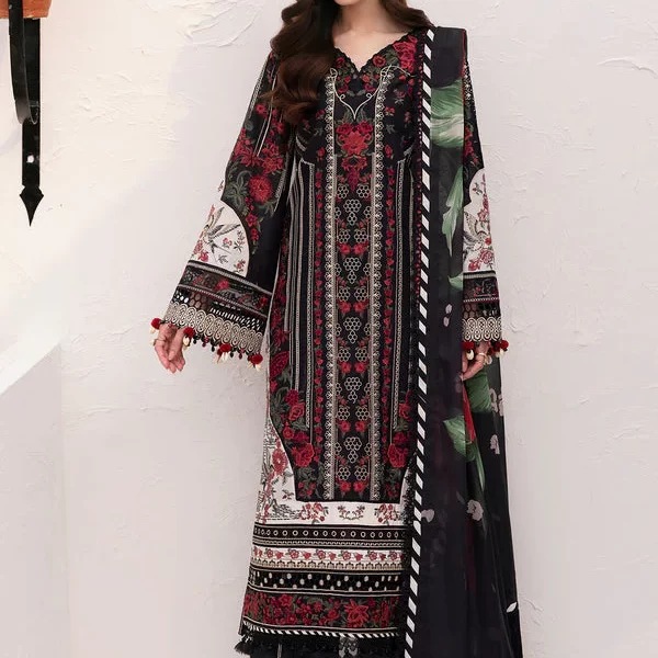 Baroque Eid Lawn 25 , 3 PIECE SUIT , Black , lawn , EL-D01, FRONT