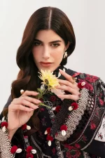 Baroque Eid Lawn 25 , 3 PIECE SUIT , Black , lawn , EL-D01, SLEEVES