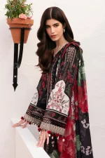 Baroque Eid Lawn 25 , 3 PIECE SUIT , Black , lawn , EL-D01, SIDE VIEW