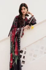 Baroque Eid Lawn 25 , 3 PIECE SUIT , Black , lawn , EL-D01, DUPATTA