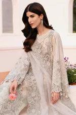 Baroque Eid Lawn 25 , 3 PIECE SUIT , unstitched, Black , lawn , EL-D04, FRONT dupatta