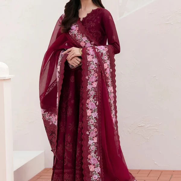 Baroque Eid Lawn 25 , 3 PIECE SUIT , unstitched, Black , lawn , EL-D05, FRONT