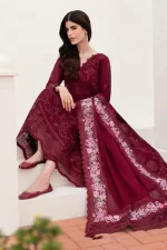 Baroque Eid Lawn 25 , 3 PIECE SUIT , unstitched, Black , lawn , EL-D05, dupatta style