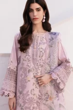 Baroque Eid Lawn 25 , 3 PIECE SUIT , unstitched, Black , lawn , EL-D08, FRONT and sleeves