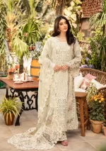 elaf, luxury lawn 25’ , 3 PIECE SUIT , unstitched, lawn , mint green color , Elm-01b, FRONT