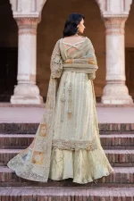 Iznik, luxury chiffon, 25’ , 3 PIECE SUIT , unstitched, chiffon , OFFWHITE, ILC-02, BBACL FULL SUIT