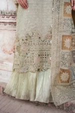 Iznik, luxury chiffon, 25’ , 3 PIECE SUIT , unstitched, chiffon , OFFWHITE, ILC-02, FRONT, DAMAN