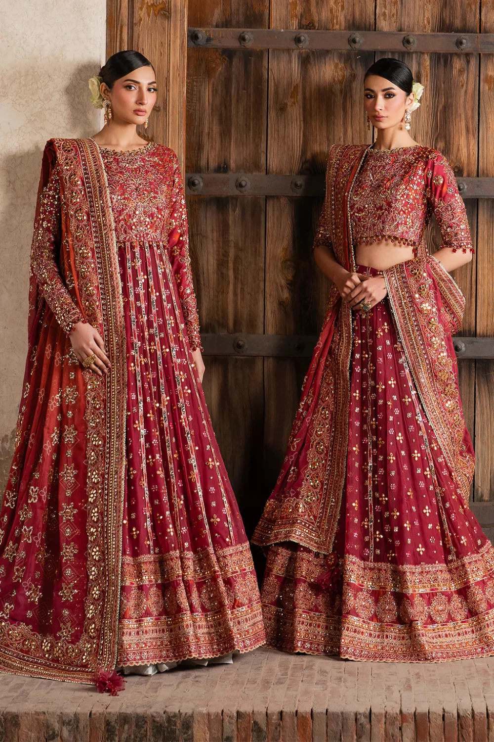 Iznik, luxury chiffon, 25’ , 3 PIECE SUIT , unstitched, chiffon , red , ILC-07, new style