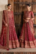 Iznik, luxury chiffon, 25’ , 3 PIECE SUIT , unstitched, chiffon , red , ILC-07, new style