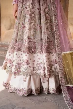 Iznik, luxury chiffon, 25’ , 3 PIECE SUIT , unstitched, chiffon , light pink , ILC-08, daman border