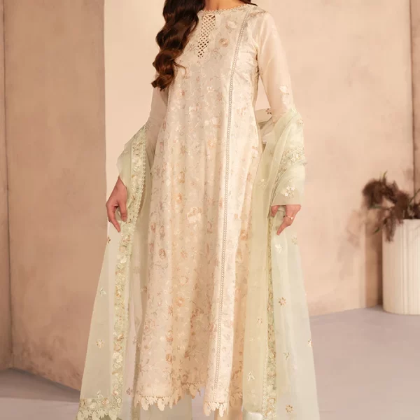Zarif Lawn 25 , 3 PIECE SUIT , unstitched, ivory , lawn , UNST-LWN-01, FRONT