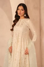 Zarif Lawn 25 , 3 PIECE SUIT , unstitched, ivory , lawn , UNST-LWN-01, FRONT TOP
