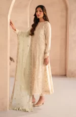 Zarif Lawn 25 , 3 PIECE SUIT , unstitched, ivory , lawn , UNST-LWN-01, SIDE LOOK