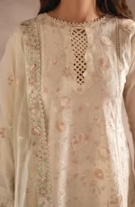 Zarif Lawn 25 , 3 PIECE SUIT , unstitched, ivory , lawn , UNST-LWN-01, FRONT NECK