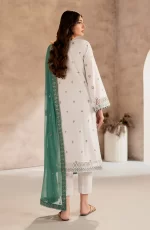 Zarif Lawn 25 , 3 PIECE SUIT , unstitched, green, lawn , UNST-LWN-05, back