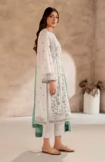 Zarif Lawn 25 , 3 PIECE SUIT , unstitched, green, lawn , UNST-LWN-05, side look
