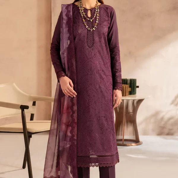 Zarif Lawn 25 , 3 PIECE SUIT , unstitched, maroon, lawn , UNST-LWN-06, FRONT