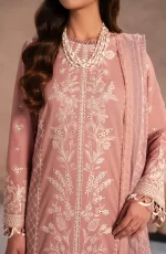 Zarif Lawn 25 , 3 PIECE SUIT , unstitched, pink , lawn , UNST-LWN-07, FRONT, neck