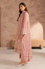 Zarif Lawn 25 , 3 PIECE SUIT , unstitched, pink , lawn , UNST-LWN-07, side look