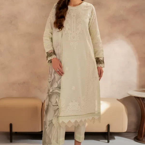 Zarif Lawn 25 , 3 PIECE SUIT , unstitched, green , lawn , UNST-LWN-08, FRONT
