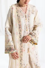 Pakistani clothing brands qalamkar luxury lawn eid edit collection 2025, unstitched 3 piece suit, sb-01, shirt