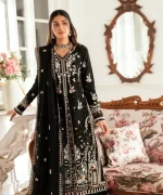 Pakistani clothing brands qalamkar luxury lawn eid edit collection 2025, unstitched 3 piece suit, sb-03 Misha, front