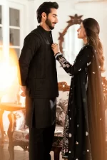 Pakistani clothing brands qalamkar luxury lawn eid edit collection 2025, unstitched 3 piece suit, sb-03 Misha, front