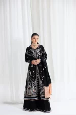 Pakistani clothing brands qalamkar luxury lawn eid edit collection 2025, unstitched 3 piece suit, sb-03 Misha, salwar kameez and dupatta
