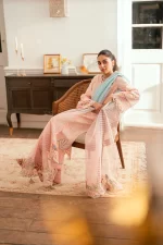 Pakistani clothing brands qalamkar luxury lawn eid edit collection 2025, unstitched 3 piece suit, sb-05 Aleeza, salwar kameez and dupatta