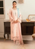 Pakistani clothing brands qalamkar luxury lawn eid edit collection 2025, unstitched 3 piece suit, sb-05 Aleeza, front