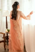 Pakistani clothing brands qalamkar luxury lawn eid edit collection 2025, unstitched 3 piece suit, sb-07 zoya, back