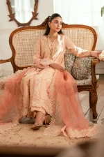 Pakistani clothing brands qalamkar luxury lawn eid edit collection 2025, unstitched 3 piece suit, sb-07 zoya