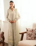 Pakistani clothing brands qalamkar luxury lawn eid edit collection 2025, unstitched 3 piece suit, sb-08 rimsha, front