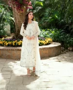 Pakistani clothing brands qalamkar luxury lawn eid edit collection 2025, unstitched 3 piece suit, sb-09 Adeena, front