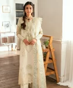 Pakistani clothing brands qalamkar luxury lawn eid edit collection 2025, unstitched 3 piece suit, sb-10 Nadia, front