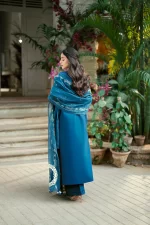 Pakistani clothing brands qalamkar luxury lawn eid edit collection 2025, unstitched 3 piece suit, sb-11 Noray, back