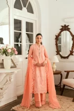 Pakistani clothing brands qalamkar luxury lawn eid edit collection 2025, unstitched 3 piece suit, sb-12 Jafa, salwar kameez and dupatta