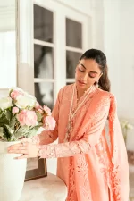 Pakistani clothing brands qalamkar luxury lawn eid edit collection 2025, unstitched 3 piece suit, sb-12 Jafa, sleeves