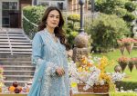 Pakistani clothing brands eshaisha festive lawn embroidered collection 2025, unstitched 3 piece embroidered suit, EA-LL-5541, front closeup of kameez