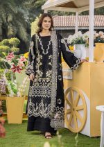 Pakistani clothing brands eshaisha festive lawn embroidered collection 2025, unstitched 3 piece embroidered suit, EA-LL-5542, salwar, kameez and dupatta