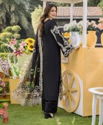 Pakistani clothing brands eshaisha festive lawn embroidered collection 2025, unstitched 3 piece embroidered suit, EA-LL-5542, back
