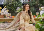 Pakistani clothing brands eshaisha festive lawn embroidered collection 2025, unstitched 3 piece embroidered suit, EA-LL-5544, closeup
