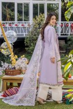 Pakistani clothing brands eshaisha festive lawn embroidered collection 2025, unstitched 3 piece embroidered suit, EA-LL-5546, front