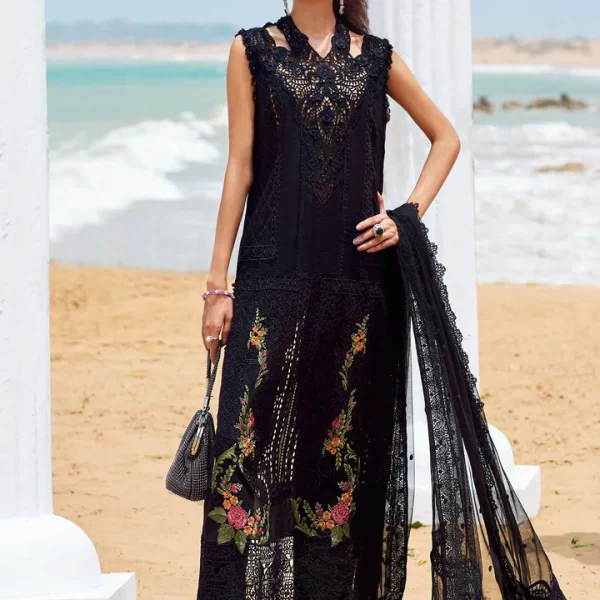 Pakistani clothing brands maria b lawn eid collection 2025, unstitched 3 piece suit, el-25-01, front