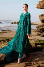 Pakistani clothing brands maria b lawn eid collection 2025, sea green unstitched 3 piece embroidered suit, el-25-05, salwar kameez & dupatta