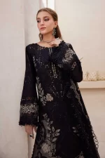 Pakistani clothing brands maria b lawn eid collection 2025, unstitched 3 piece embroidered suit, black, el-25-03, shirt